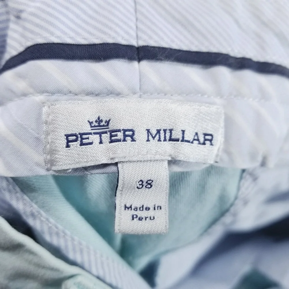 Peter Millar Shorts Mens 38‎ Blue Chinos Pima Cotton Twill 8